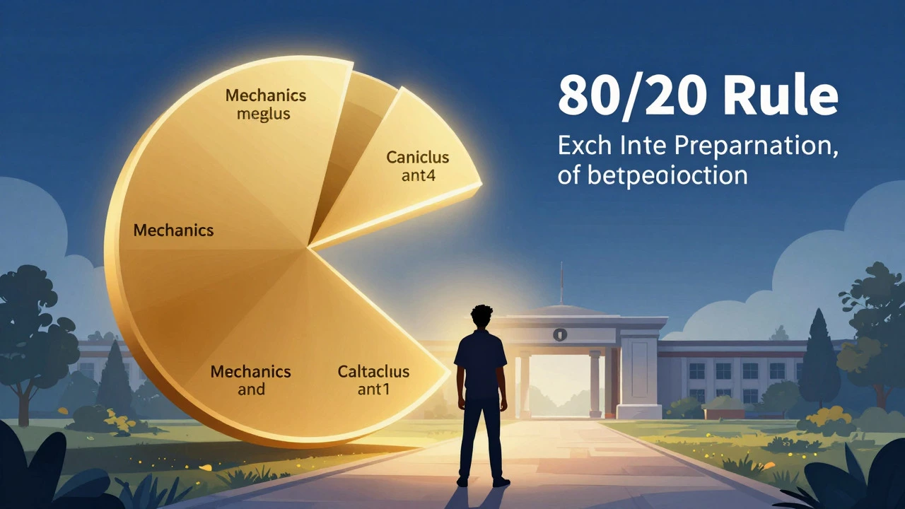 Illustration of study strategy prioritizing key topics for JEE success