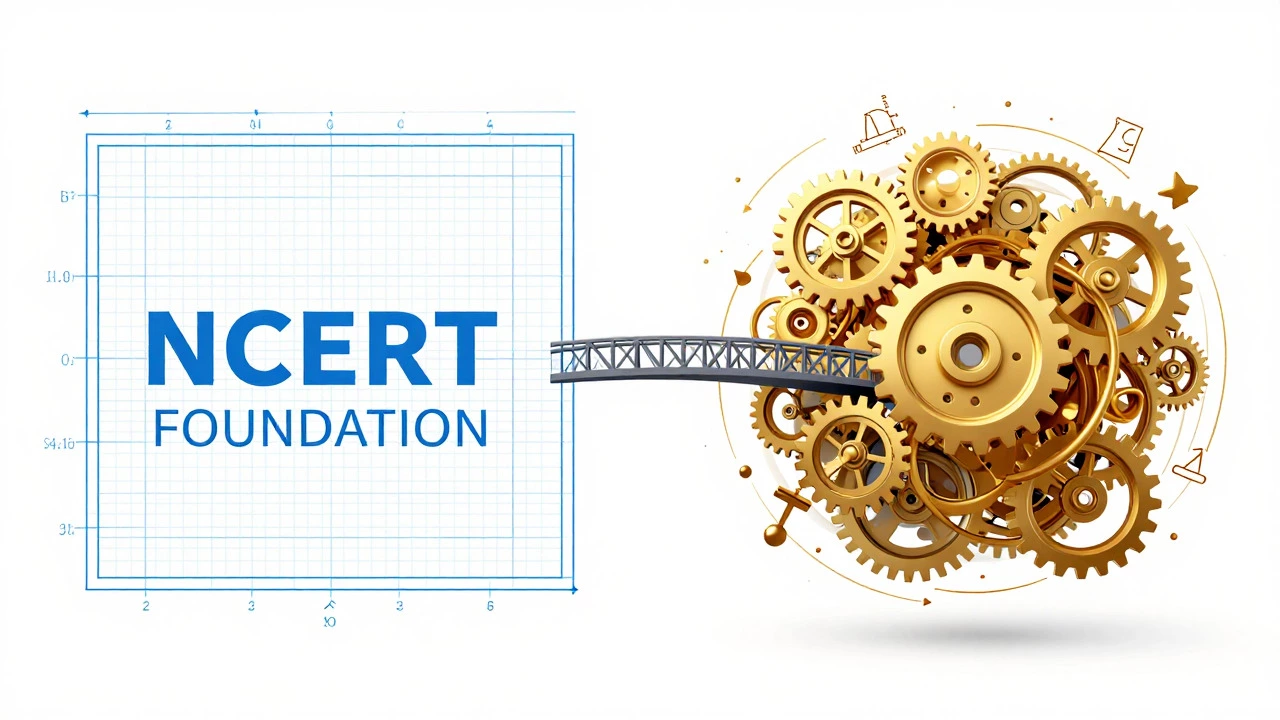 Illustration comparing a structured blueprint with complex problem-solving gears