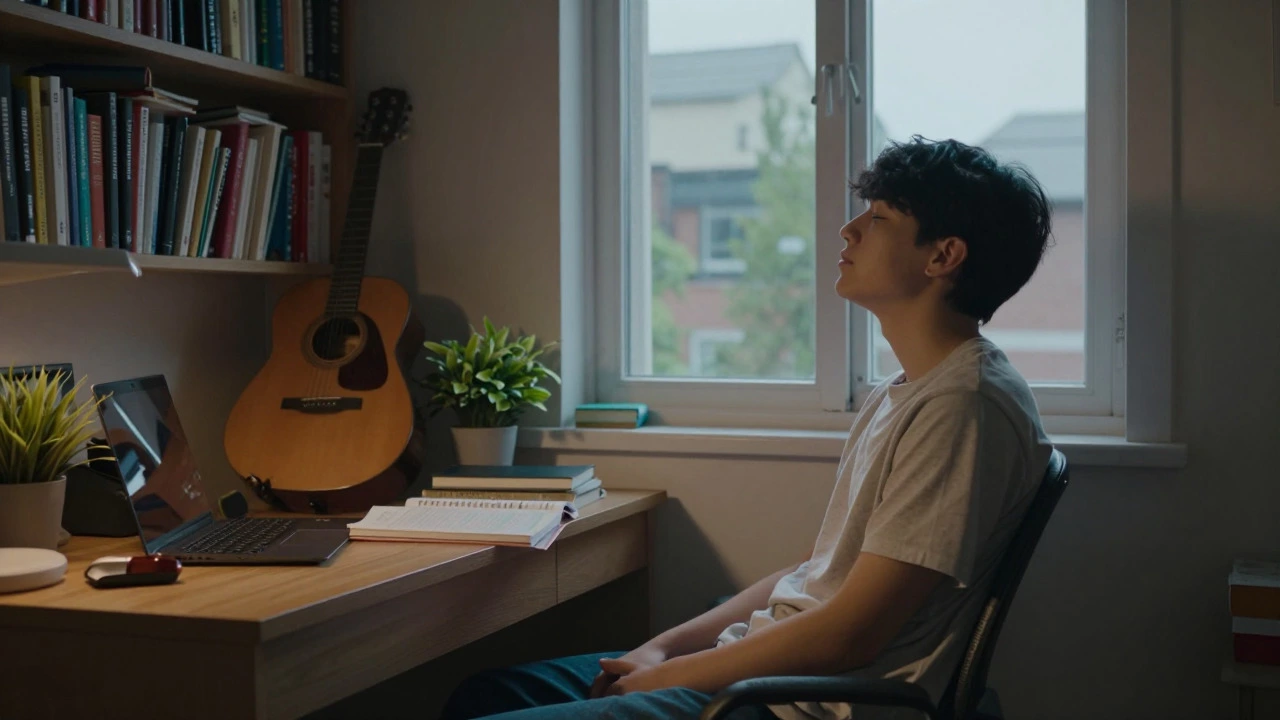 Student resting peacefully by window to prevent burnout during JEE prep